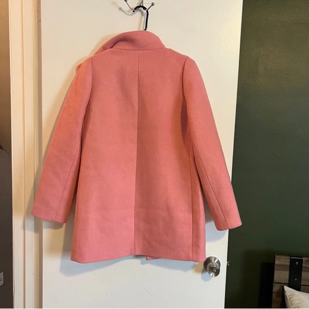 j crew mercantile pink wool blend city coat size 4 - Picture 7 of 9